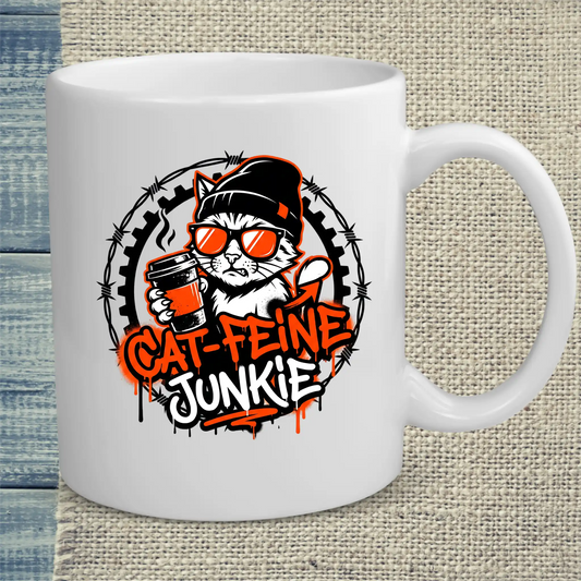 Tasse 325ml - Cat-feine Junkie - Katze & Kaffee