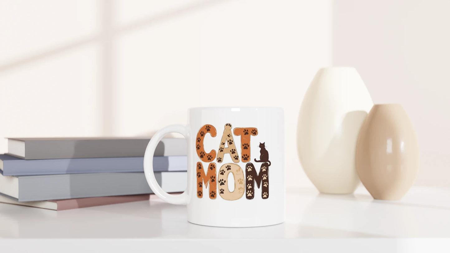 Tasse 325ml - Cat Mom - Pfoten - Katze, Cat Lady