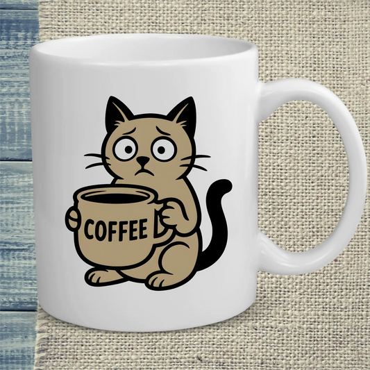 Tasse 325ml - Cat with Coffee - Katze & Kaffee