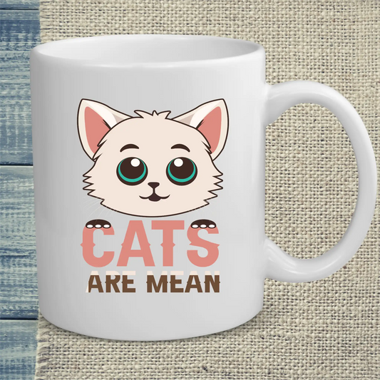 Tasse 325ml - Cats are mean - Katze