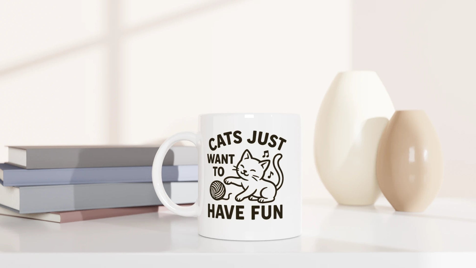 Tasse 325ml - Cats just want to have fun - Katze
