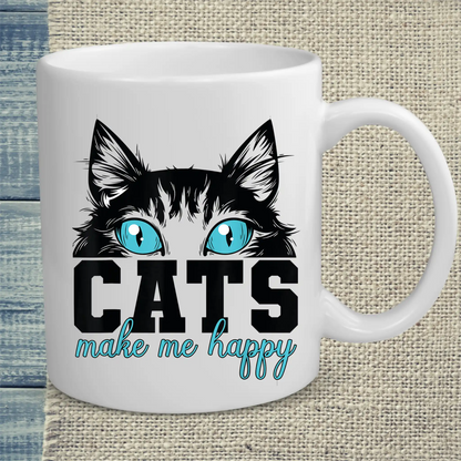 Tasse 325ml - Cats make me happy - Katze