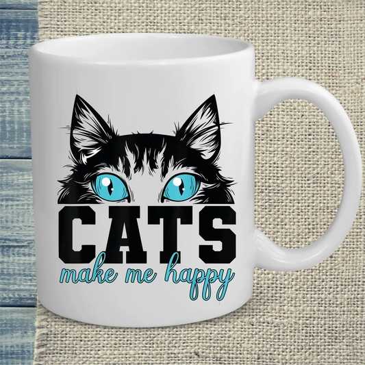 Tasse 325ml - Cats make me happy - Katze