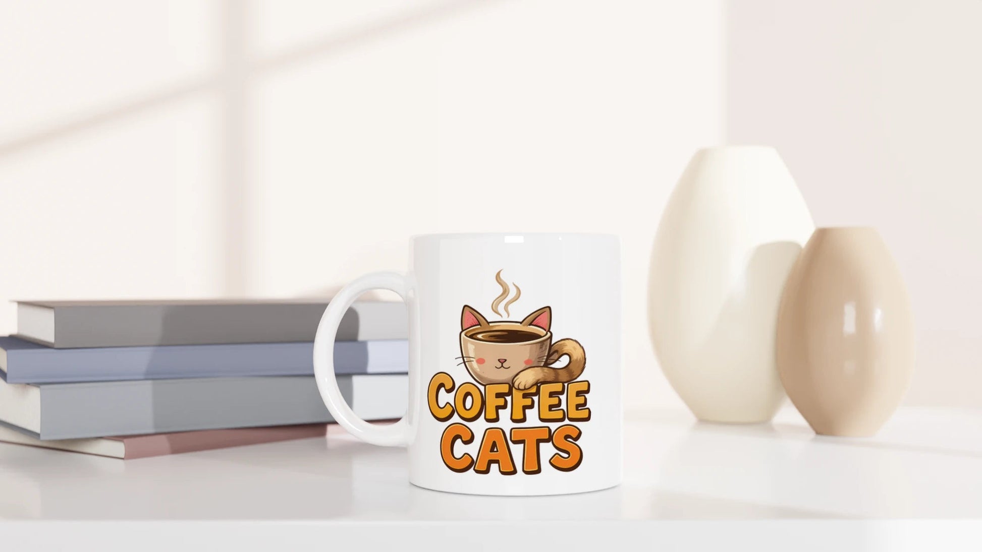 Tasse 325ml - Coffee Cats - Katze, Black Edition
