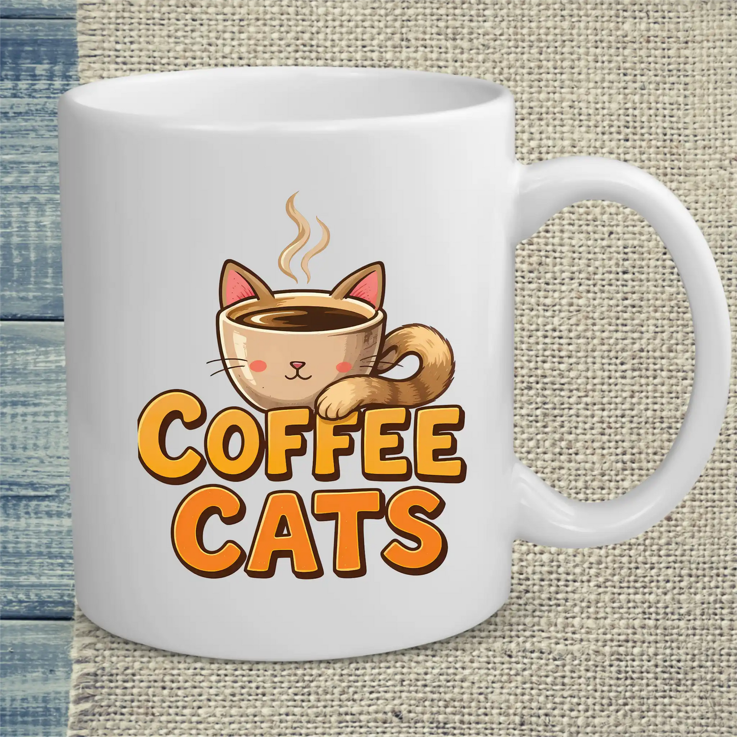 Tasse 325ml - Coffee Cats - Katze, Black Edition
