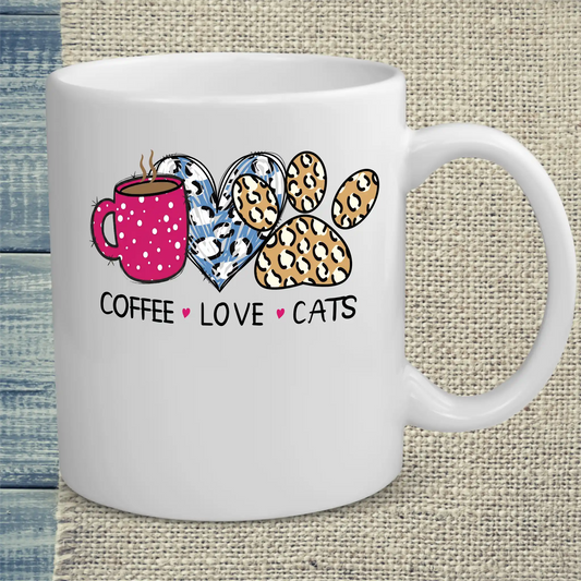 Tasse 325ml - Coffee - Love - Cats - Katze & Kaffee