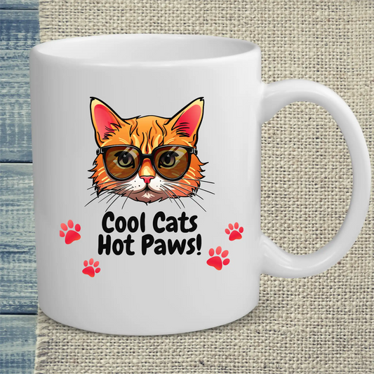 Tasse 325ml - Cool Cats - Hot Paws! - Katze