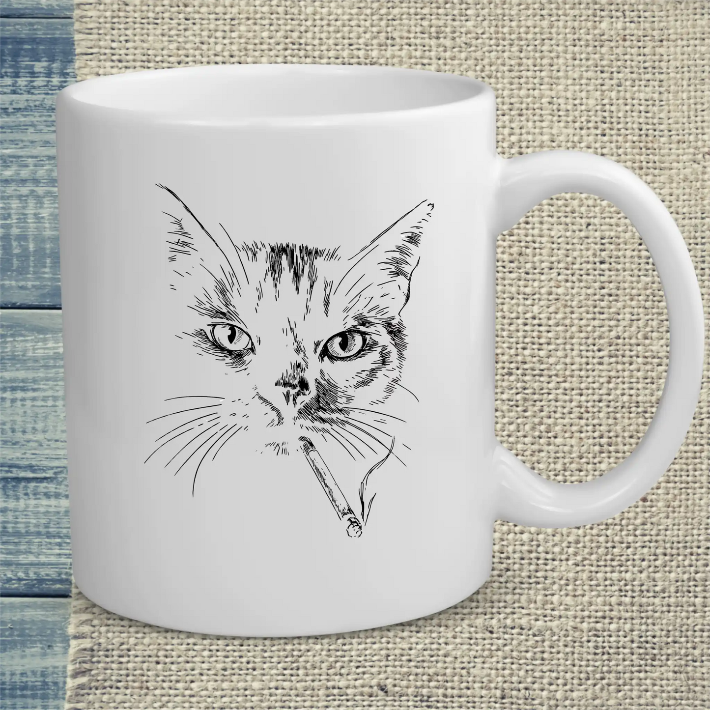Tasse 325ml - Cool Smoking Cat - Katze