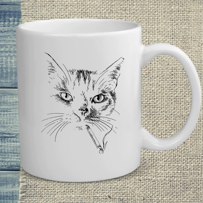 Tasse 325ml - Cool Smoking Cat - Katze