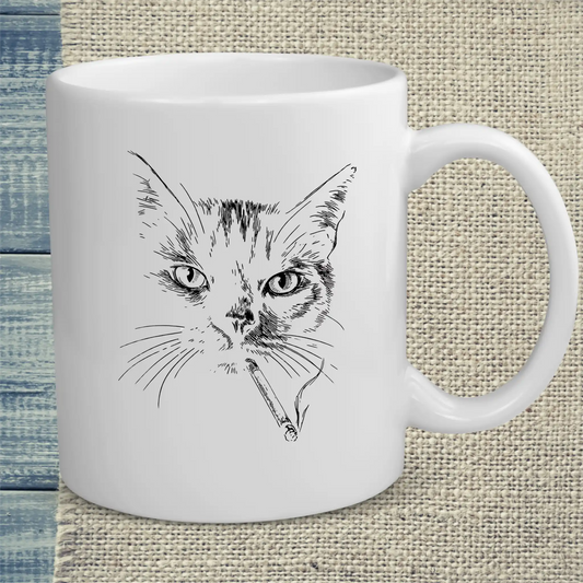 Tasse 325ml - Cool Smoking Cat - Katze