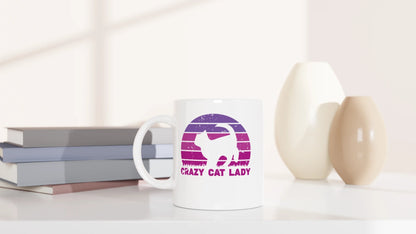 Tasse 325ml - CRAZY CAT LADY - Retro - Kaffee, Cat Lady