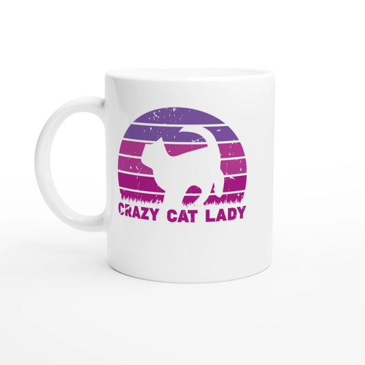 Tasse 325ml - CRAZY CAT LADY - Retro - Kaffee, Cat Lady