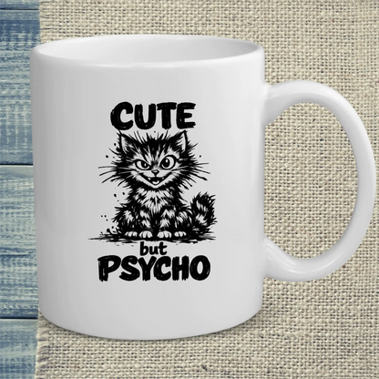 Tasse 325ml - Cute but Psycho - Katze