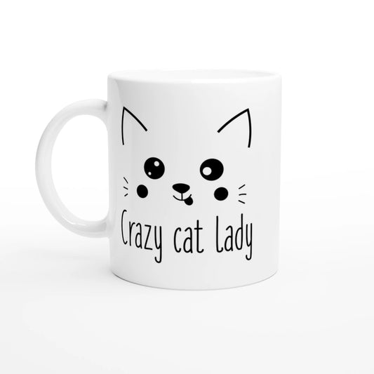 Tasse 325ml - Cute Crazy Cat Lady - Kaffee, Cat Lady, Black Edition