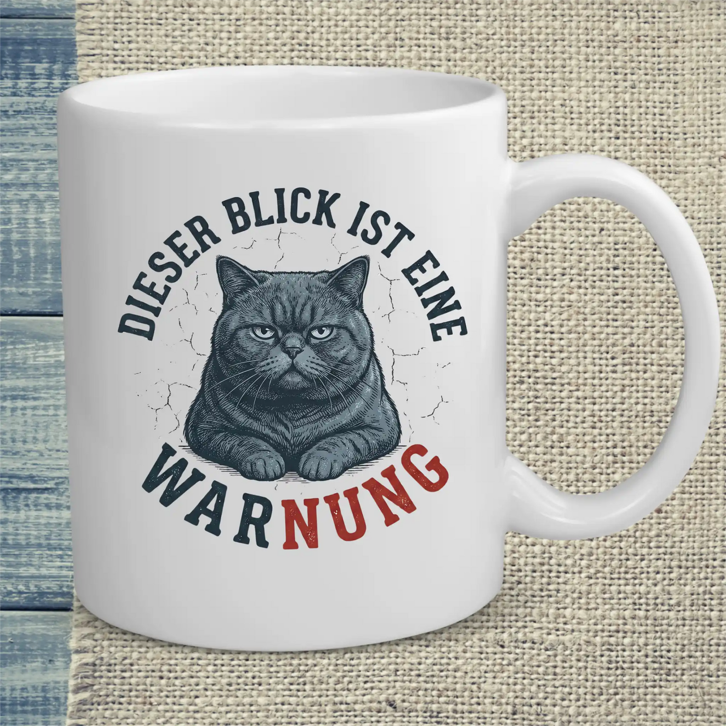 Tasse 325ml - Dieser Blick ist eine Warnung - Katze