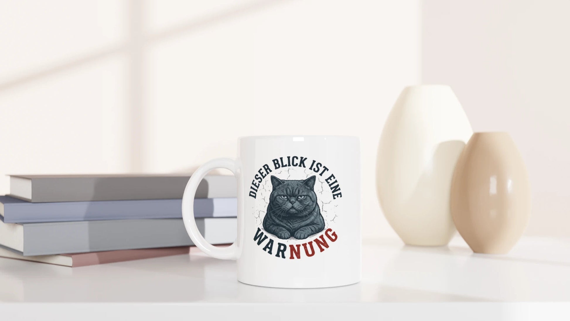 Tasse 325ml - Dieser Blick ist eine Warnung - Katze