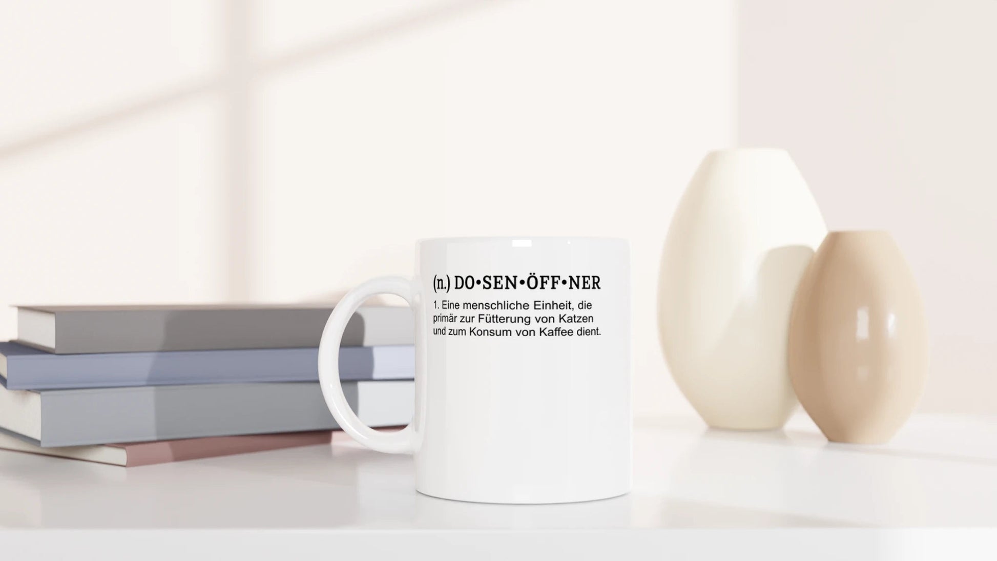 Tasse 325ml - Dosenöffner - Katze & Kaffee