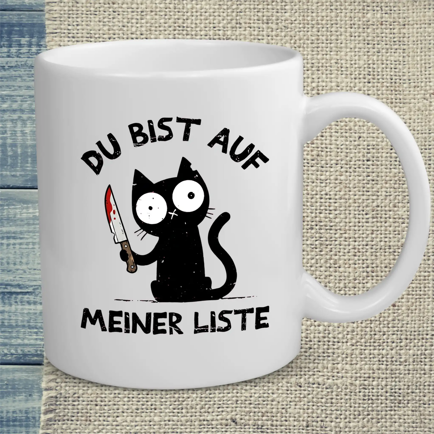 Tasse 325ml - Du bist auf meiner Liste - Katze