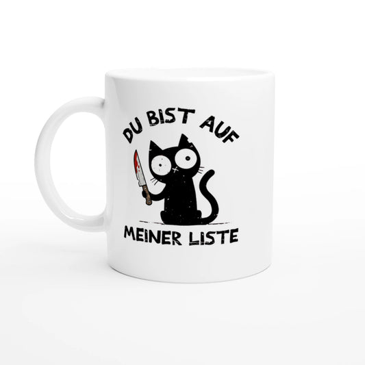 Tasse 325ml - Du bist auf meiner Liste - Katze