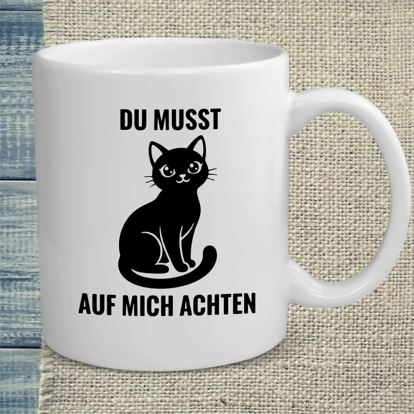 Tasse 325ml - Du musst auf mich achten - Katze