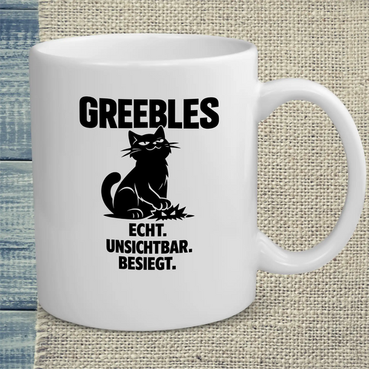 Tasse 325ml - Echt. Unsichtbar. Besiegt. - Katze