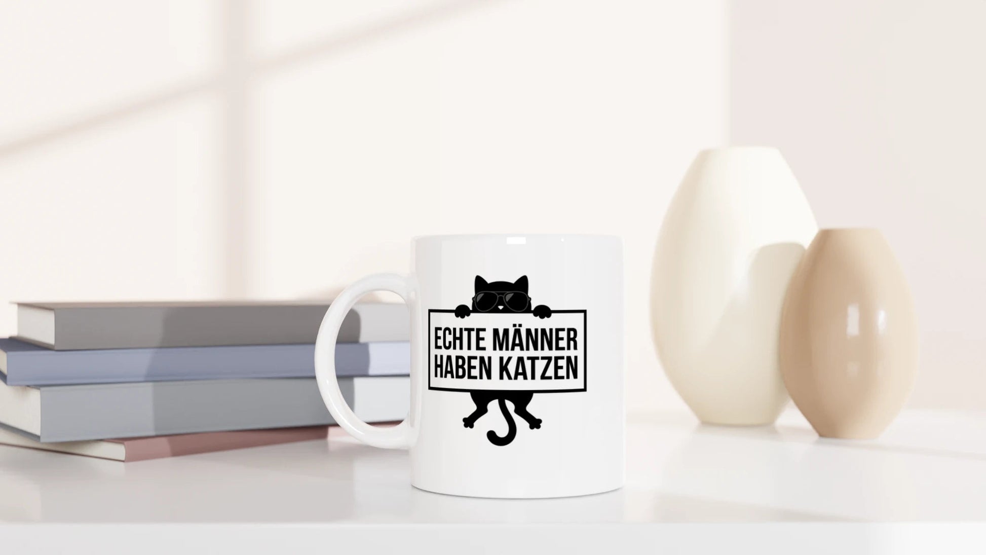 Tasse 325ml - Echte Männer haben Katzen - Katze, Cat Guy