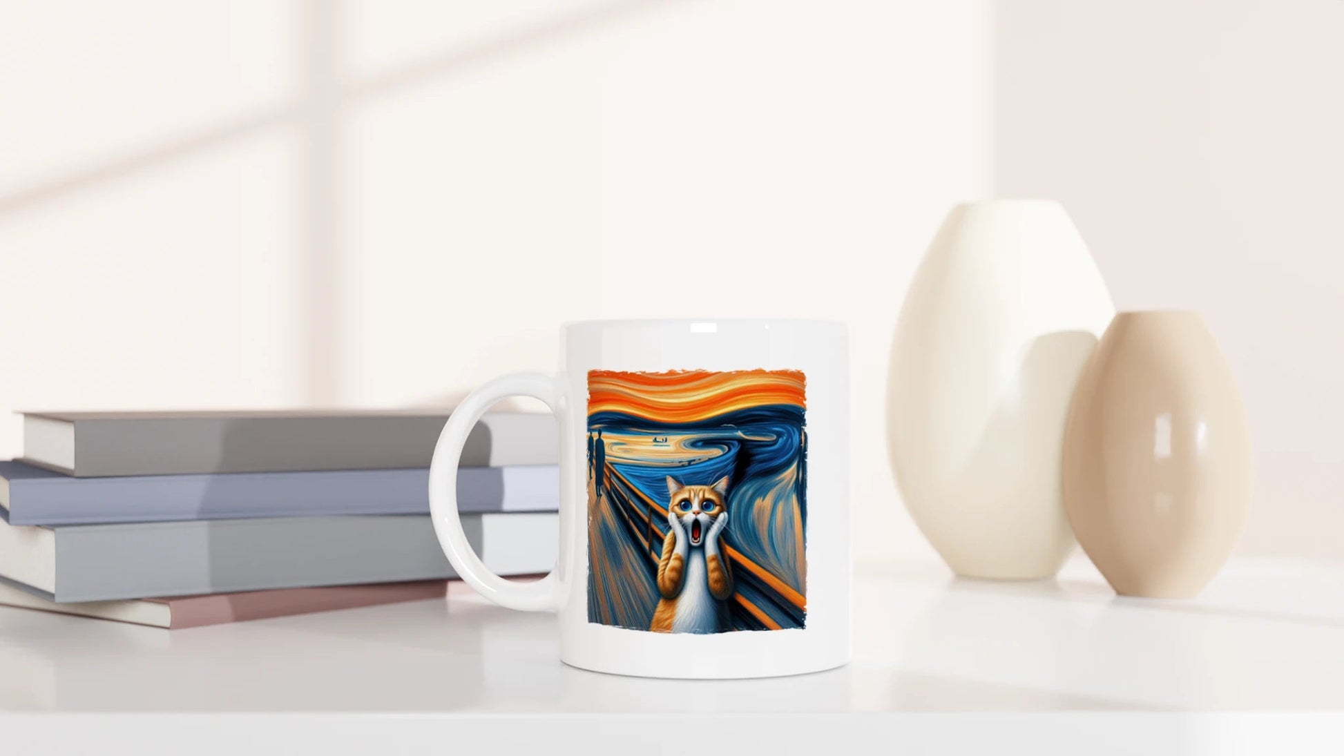 Tasse 325ml - Edvard Munch - Schreiende Katze - Katze