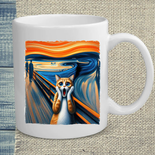 Tasse 325ml - Edvard Munch - Schreiende Katze - Katze