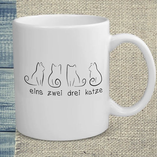 Tasse 325ml - Eins Zwei Drei Katze - Katze