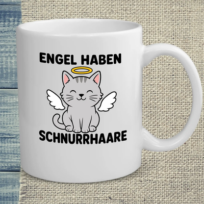 Tasse 325ml - Engel haben Schnurrhaare - Katze