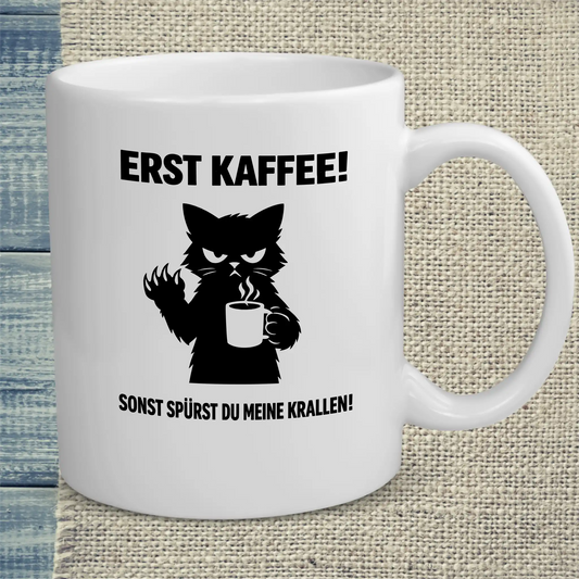 Tasse 325ml - Erst Kaffee - Katze & Kaffee