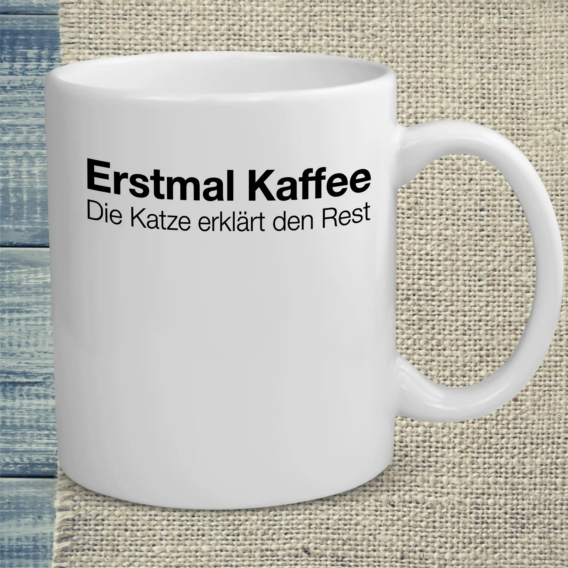 Tasse 325ml - Erstmal Kaffee - Katze & Kaffee