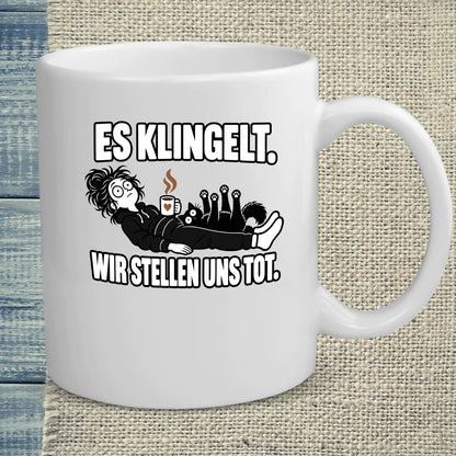 Tasse 325ml - Es klingelt - Katze & Kaffee, Halloween