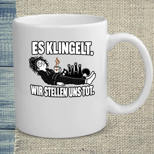 Tasse 325ml - Es klingelt - Katze & Kaffee, Halloween