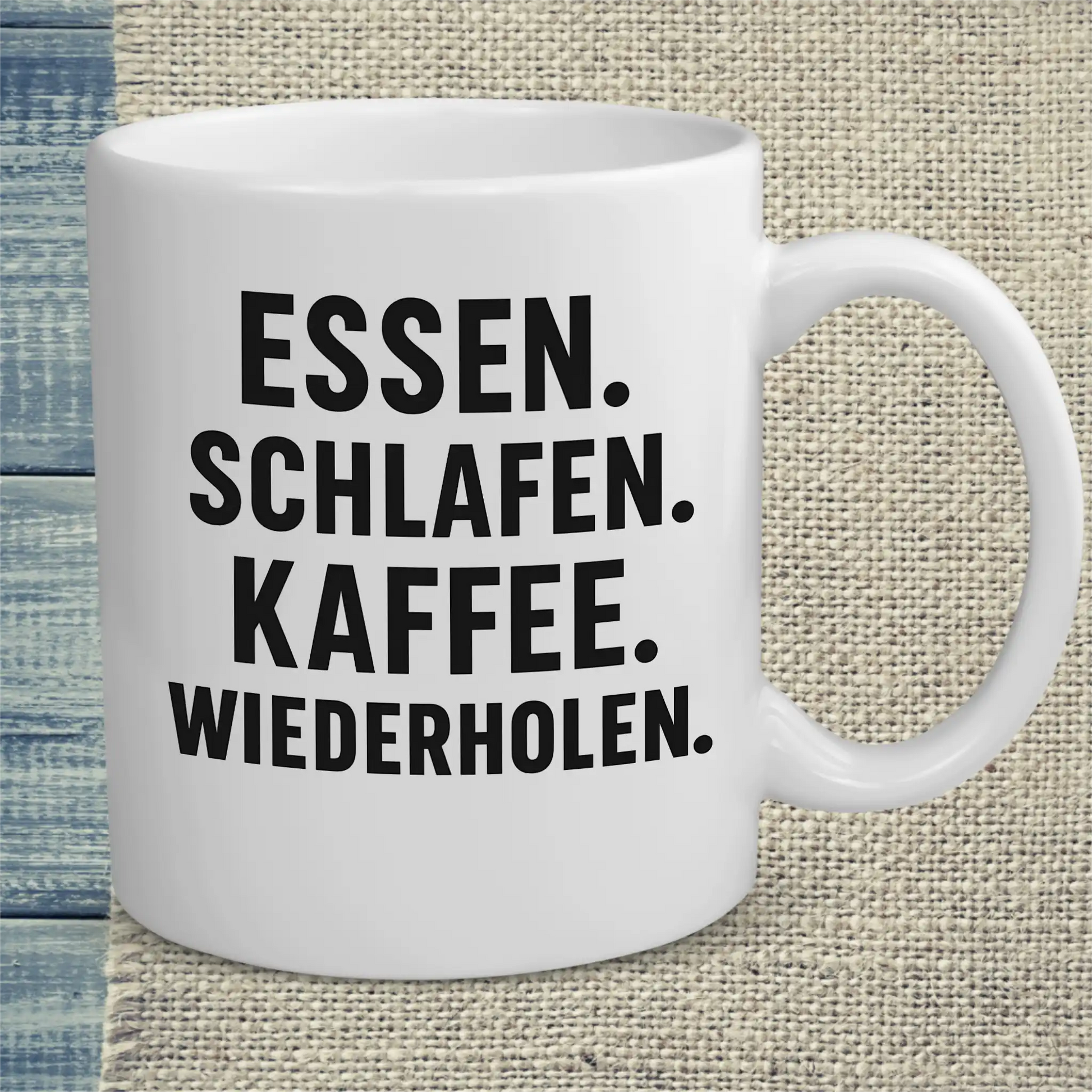 Tasse 325ml - Essen. Schlafen. Kaffee. Wiederholen. - Kaffee