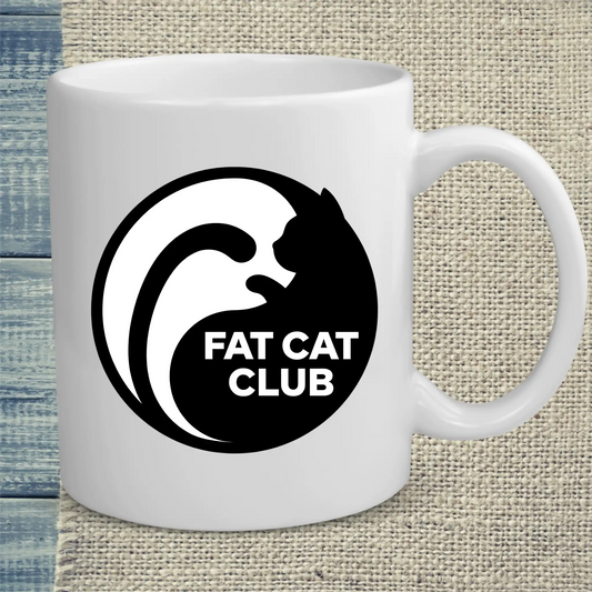 Tasse 325ml - Fat Cat Club - Badge - Katze