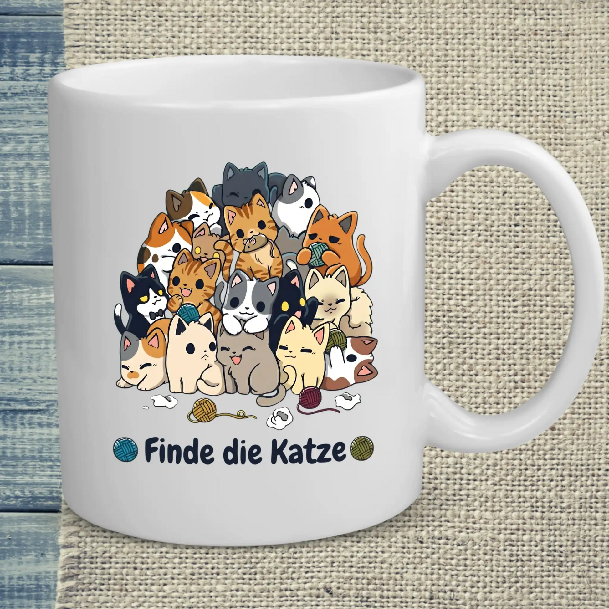 Tasse 325ml - Finde die Katze - Katze