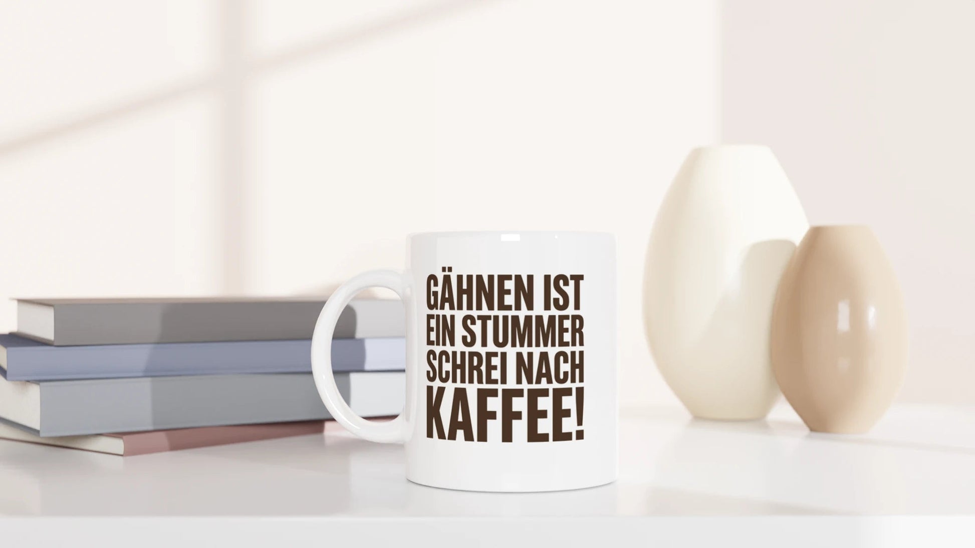 Tasse 325ml - Gähnen ist ein stummer Schrei nach Kaffee! - Kaffee