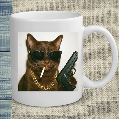 Tasse 325ml - Gangster Cat - Katze & Cat Guy
