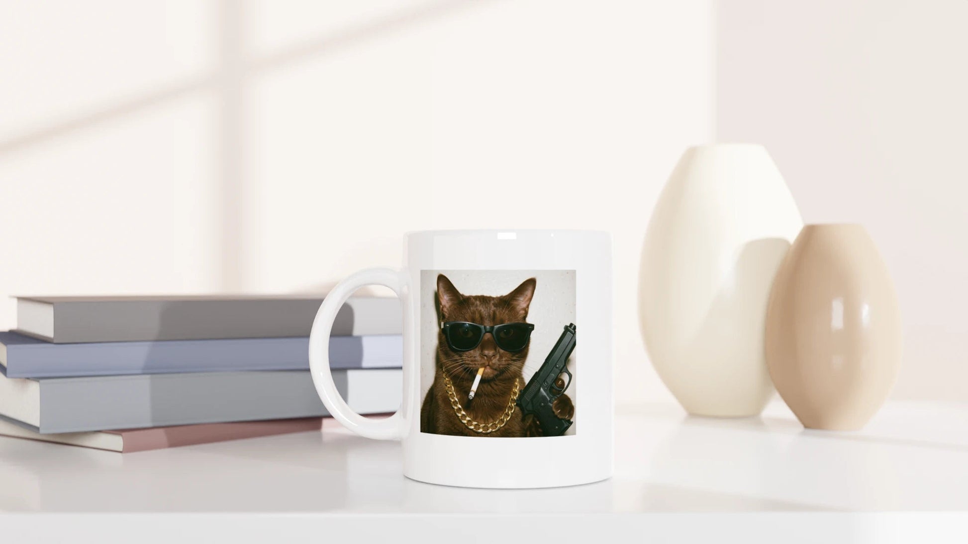Tasse 325ml - Gangster Cat - Katze & Cat Guy