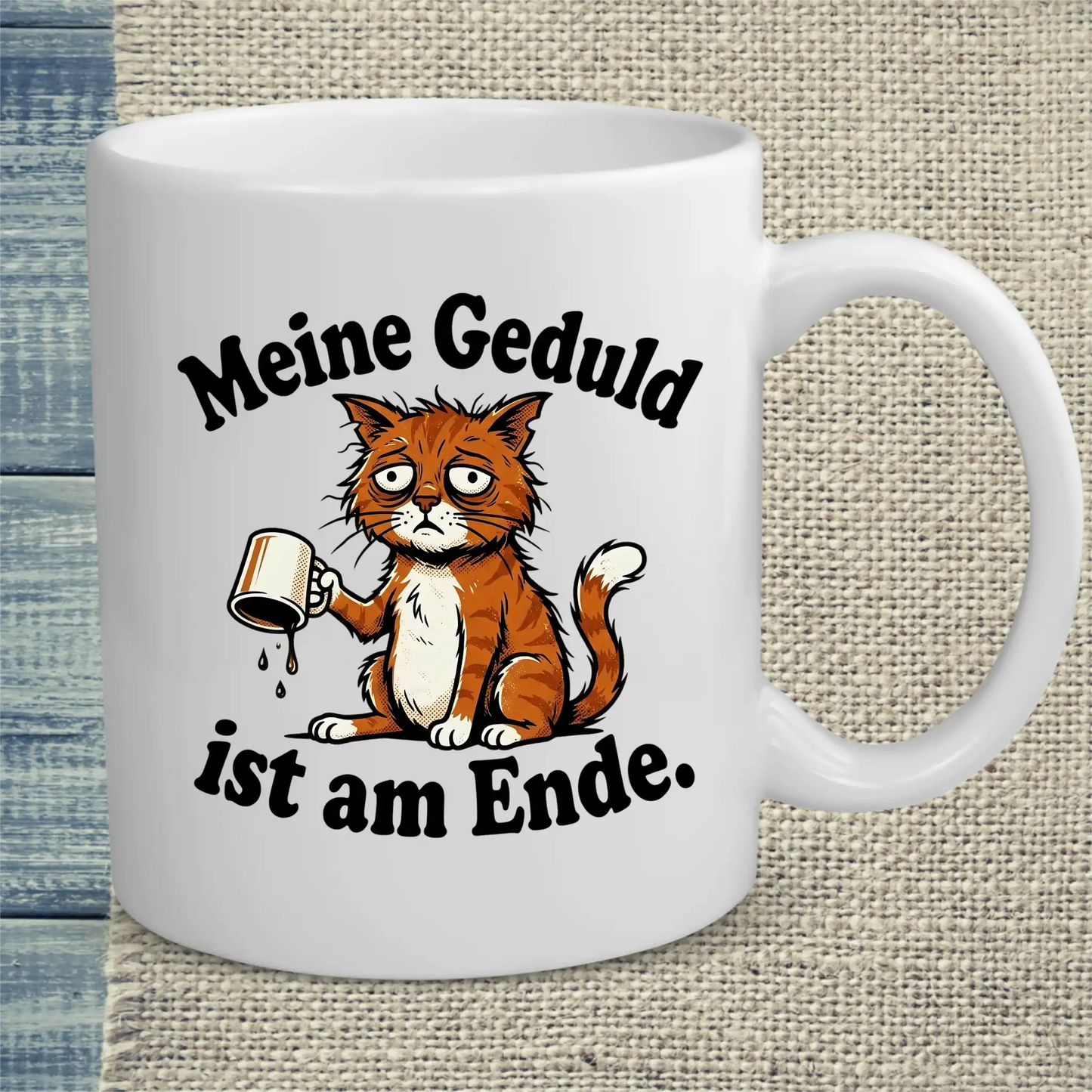Tasse 325ml - Gedult am Ende - Kaffee & Katze
