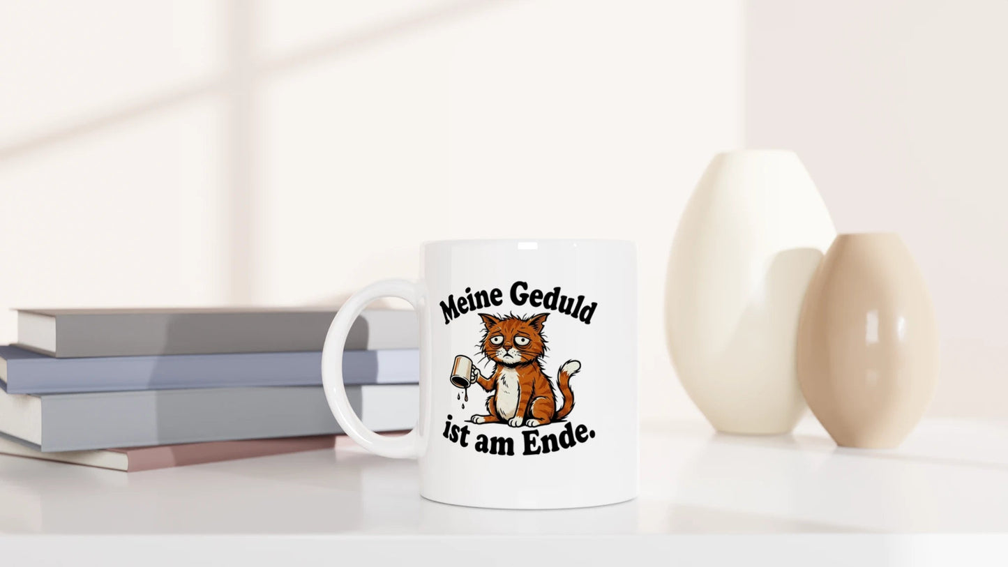 Tasse 325ml - Gedult am Ende - Kaffee & Katze