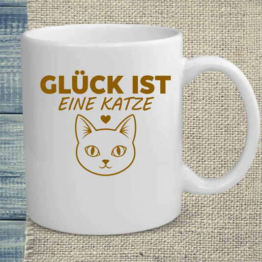 Tasse 325ml - Glück ist - Eine Katze - Katze