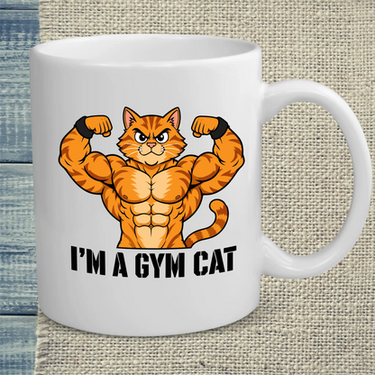 Tasse 325ml - Gym Cat - Katze, Cat Guy