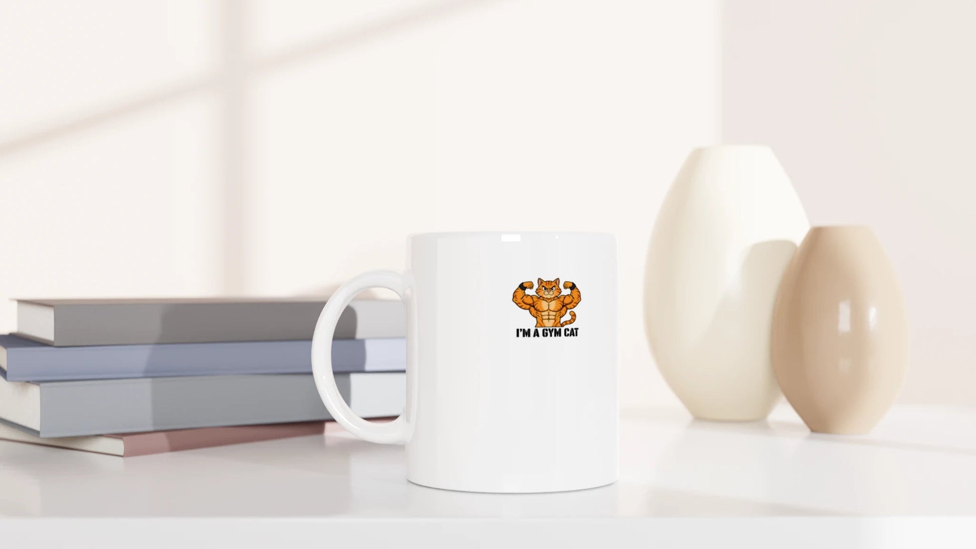 Tasse 325ml - Gym Cat - Katze, Cat Guy
