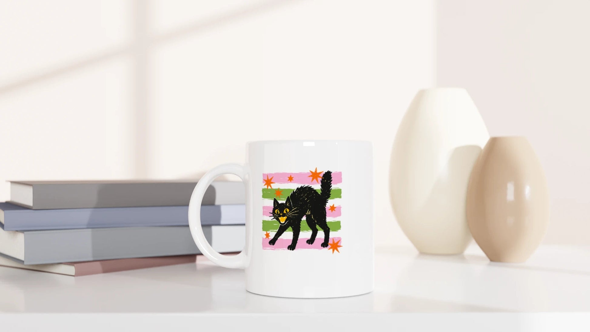 Tasse 325ml - Halloween Cat - Katze, Halloween