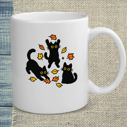 Tasse 325ml - Herbstlaub - Katze