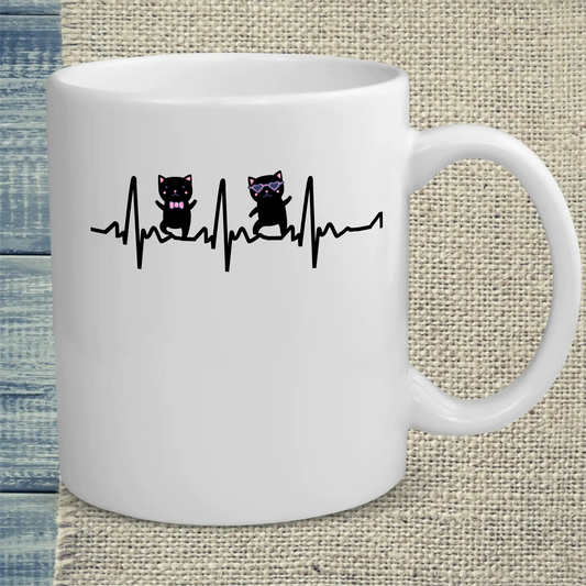 Tasse 325ml - Herr und Frau Katze Herzschlag - Katze