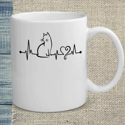 Tasse 325ml - Herzschlag - Katze