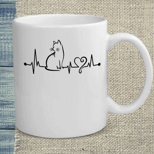 Tasse 325ml - Herzschlag - Katze